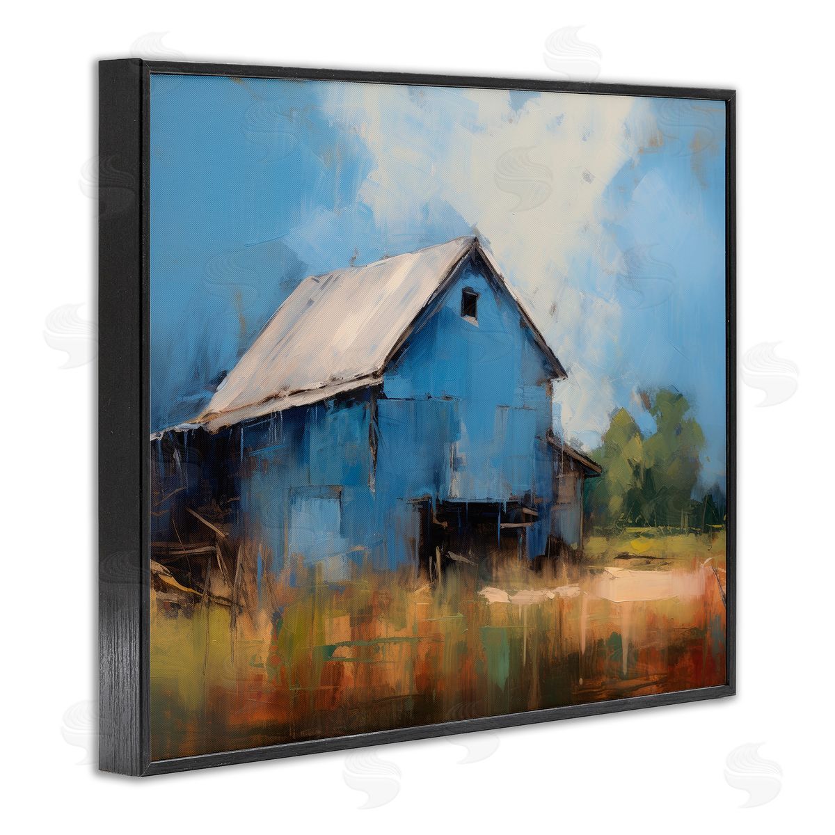 Ray Powers Modern Barn Painting Black Framed Giclee Wall Artside_