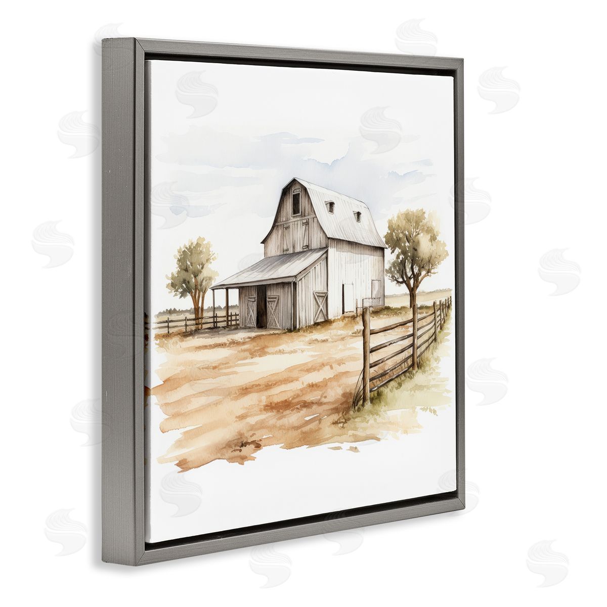 Ray Powers Rural Barn Painting Gray Floater Frame Canvas Artside_