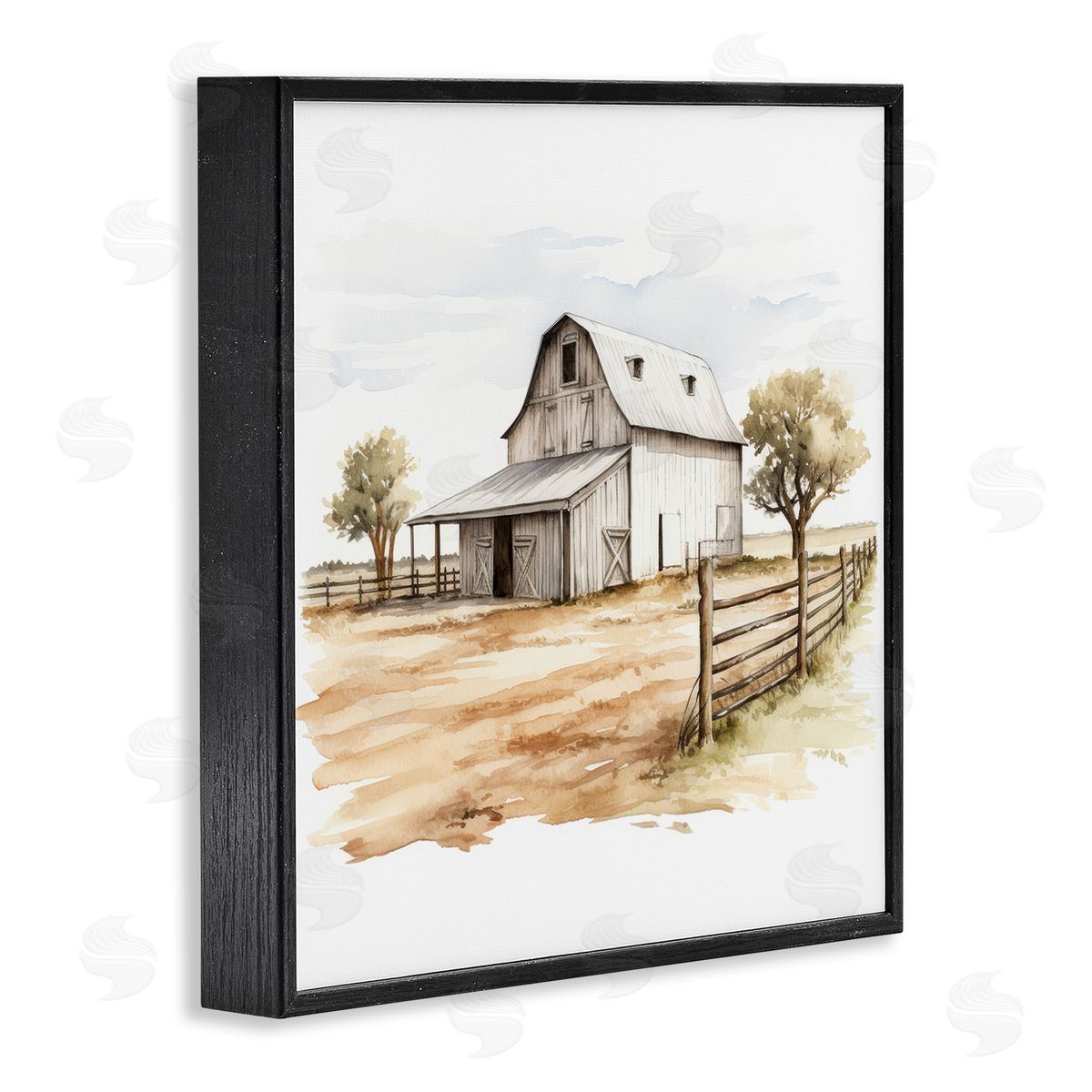Ray Powers Rural Barn Painting Black Framed Giclee Wall Artside_