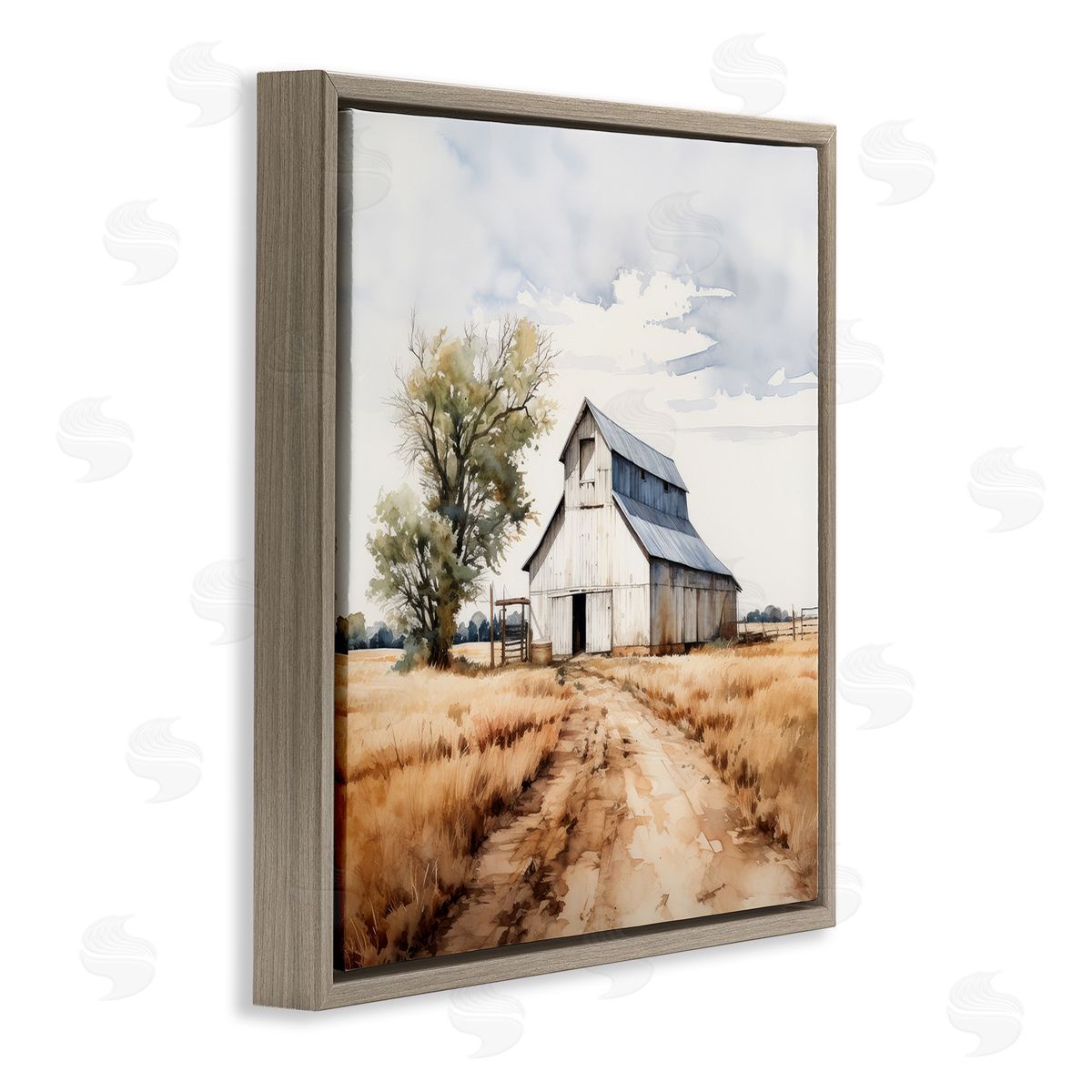 Ray Powers Farmhouse Barn Landscape Brown Floater Frame Canvas Artside_