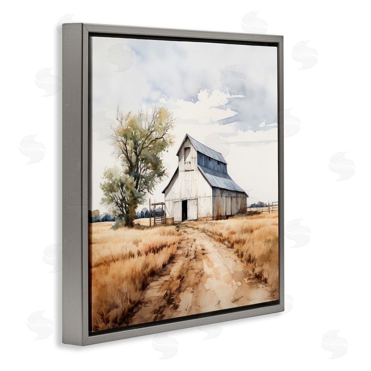 Ray Powers Farmhouse Barn Landscape Gray Floater Frame Canvas Artside_