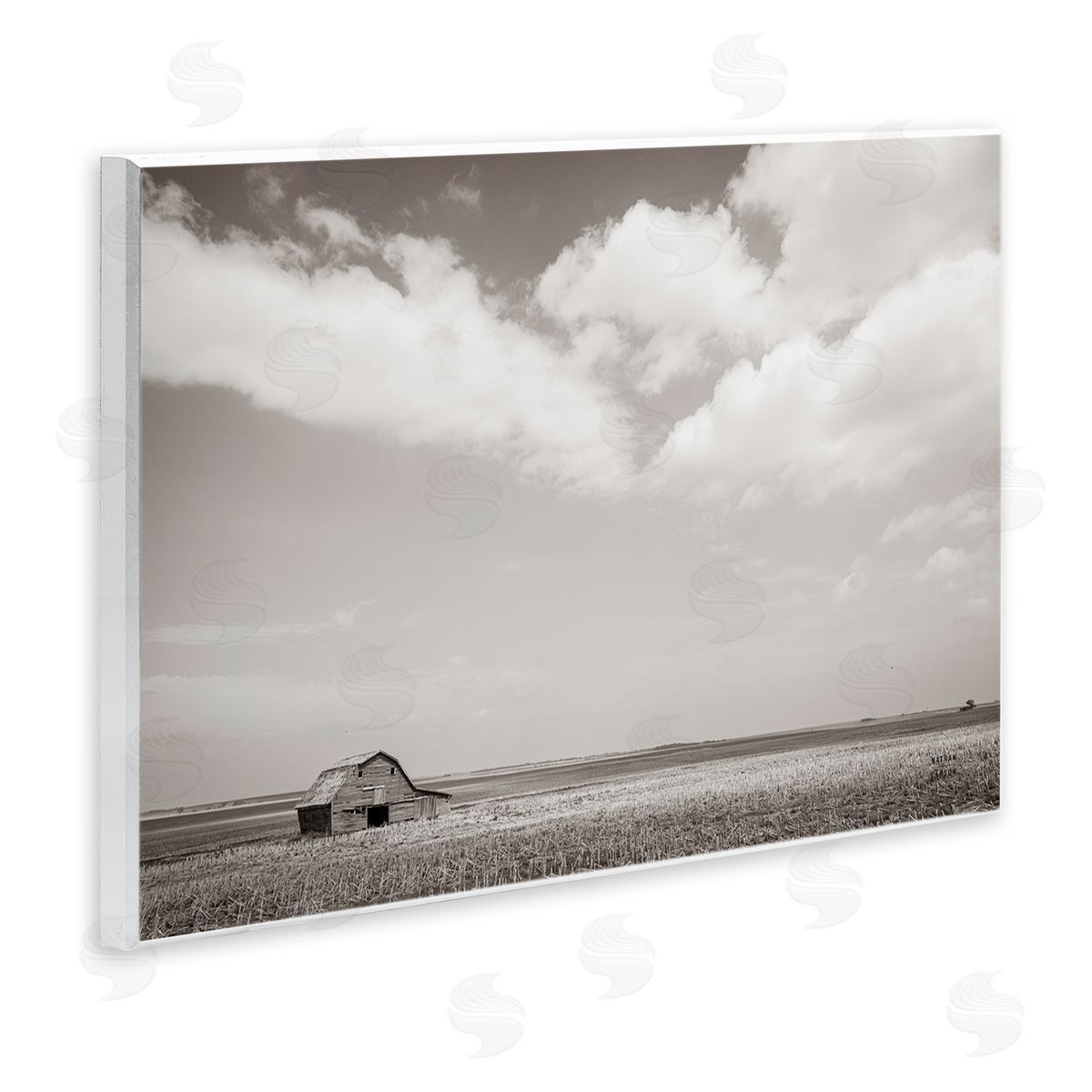 Nathan Larson Clouds over Barn Pasture Wall Plaque Artside_