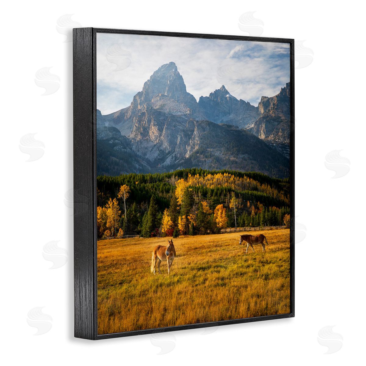 Daniel Sproul Horses & Fall Foliage Black Framed Giclee Wall Artside_