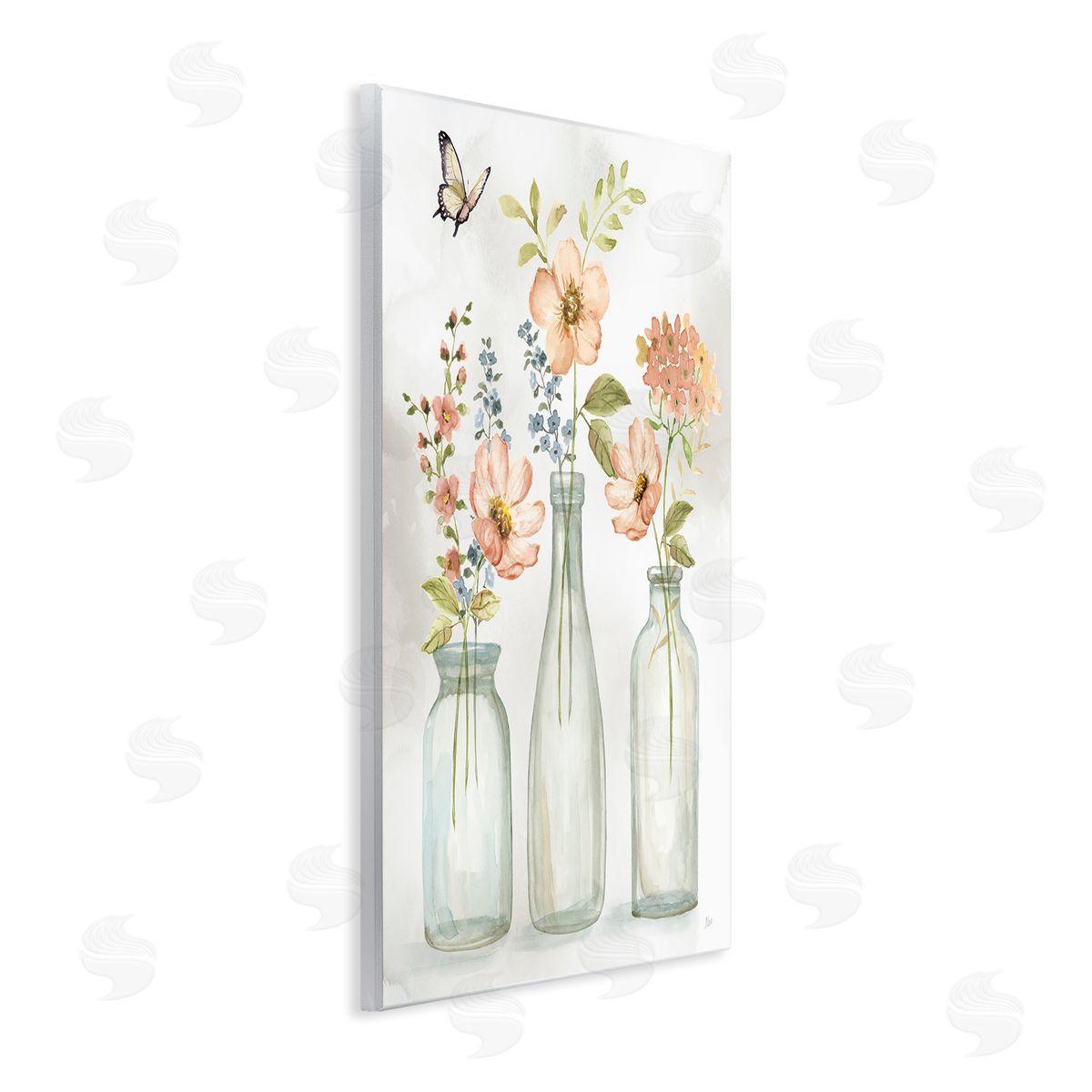 Nan Soft Pink Flower Vases Wall Plaque Artside_