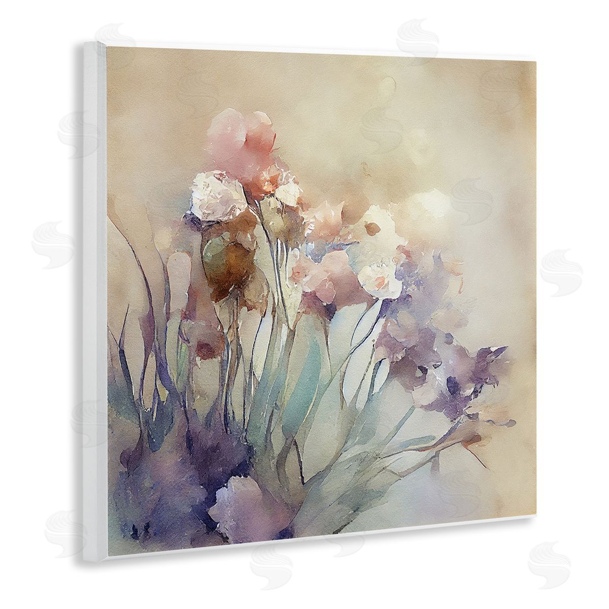 Leah McLean Soft Abstract Flowers Wall Plaque Artside_