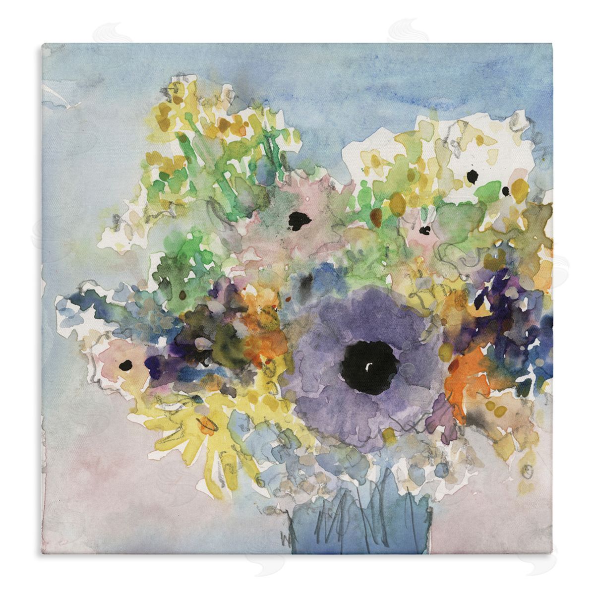 Samuel Dixon Country Florals Watercolor Canvas Wall Art