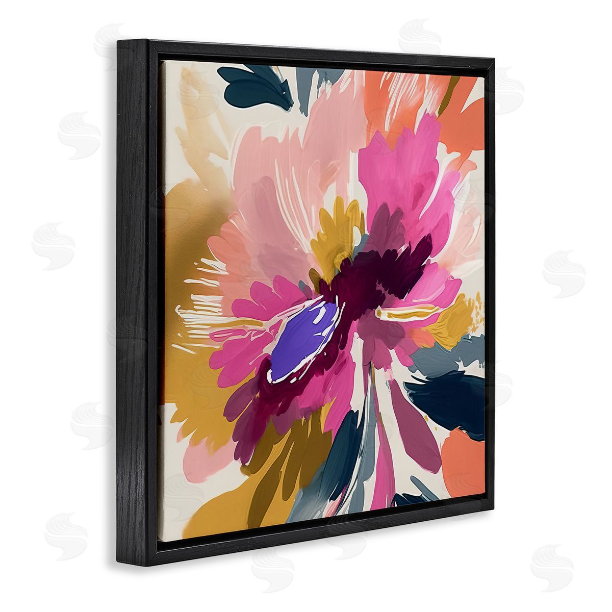 Andrea Haase Abstract Flower Petals Black Floater Frame Canvas Artside_