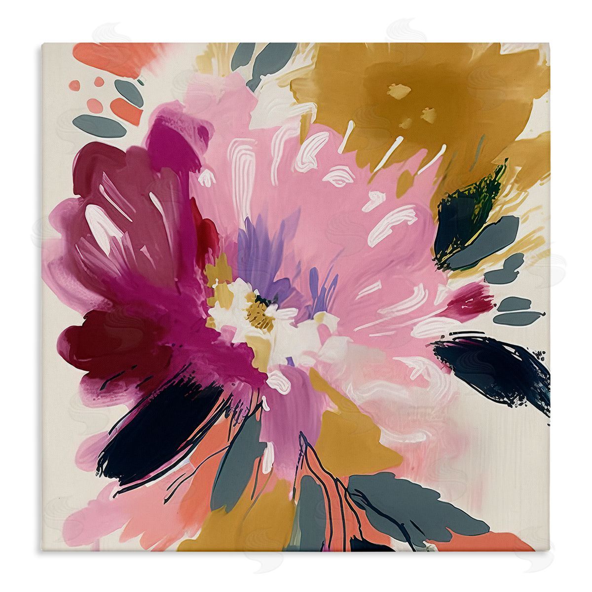 Andrea Haase Purple Abstract Floral Canvas Wall Art