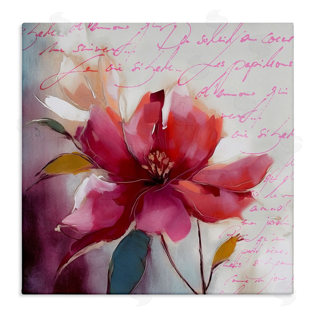 Andrea Haase Red Vintage Bloom Canvas Wall Art