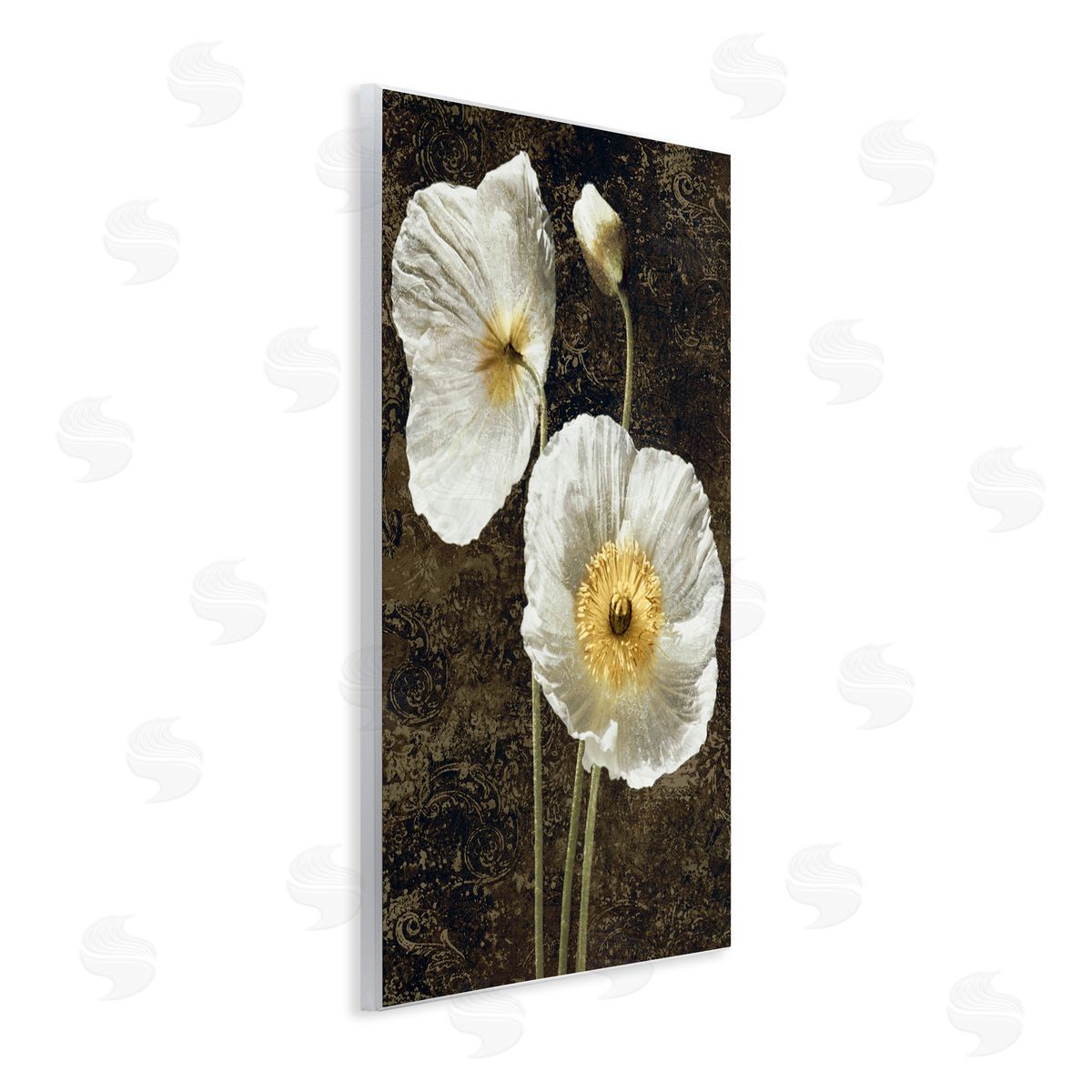 John Seba Budding White Poppies Wall Plaque Artside_