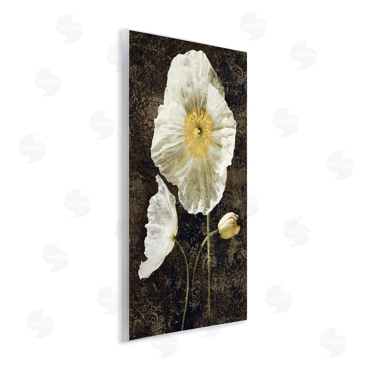 John Seba Rustic White Poppies Wall Plaque Artside_