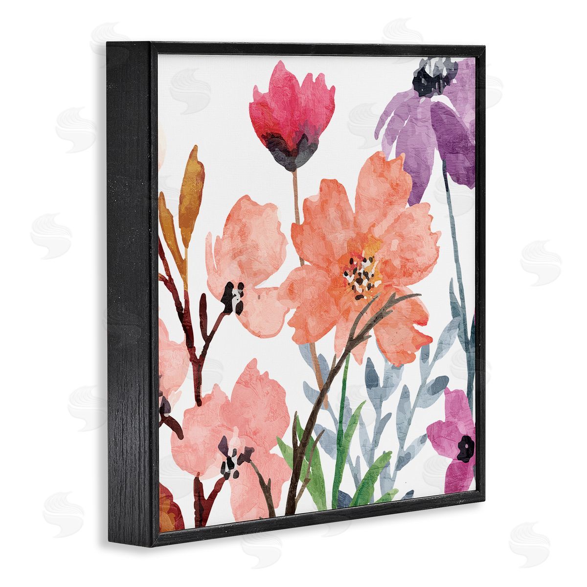 Kim Allen Soft Spring Florals Black Framed Giclee Wall Artside_