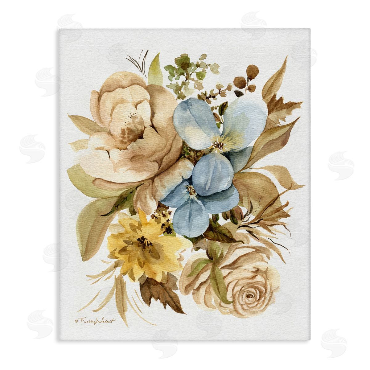 Kelley Talent Earthy Floral Watercolor Canvas Wall Art