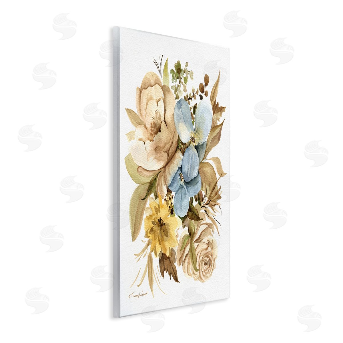 Kelley Talent Earthy Floral Watercolor Wall Plaque Artside_