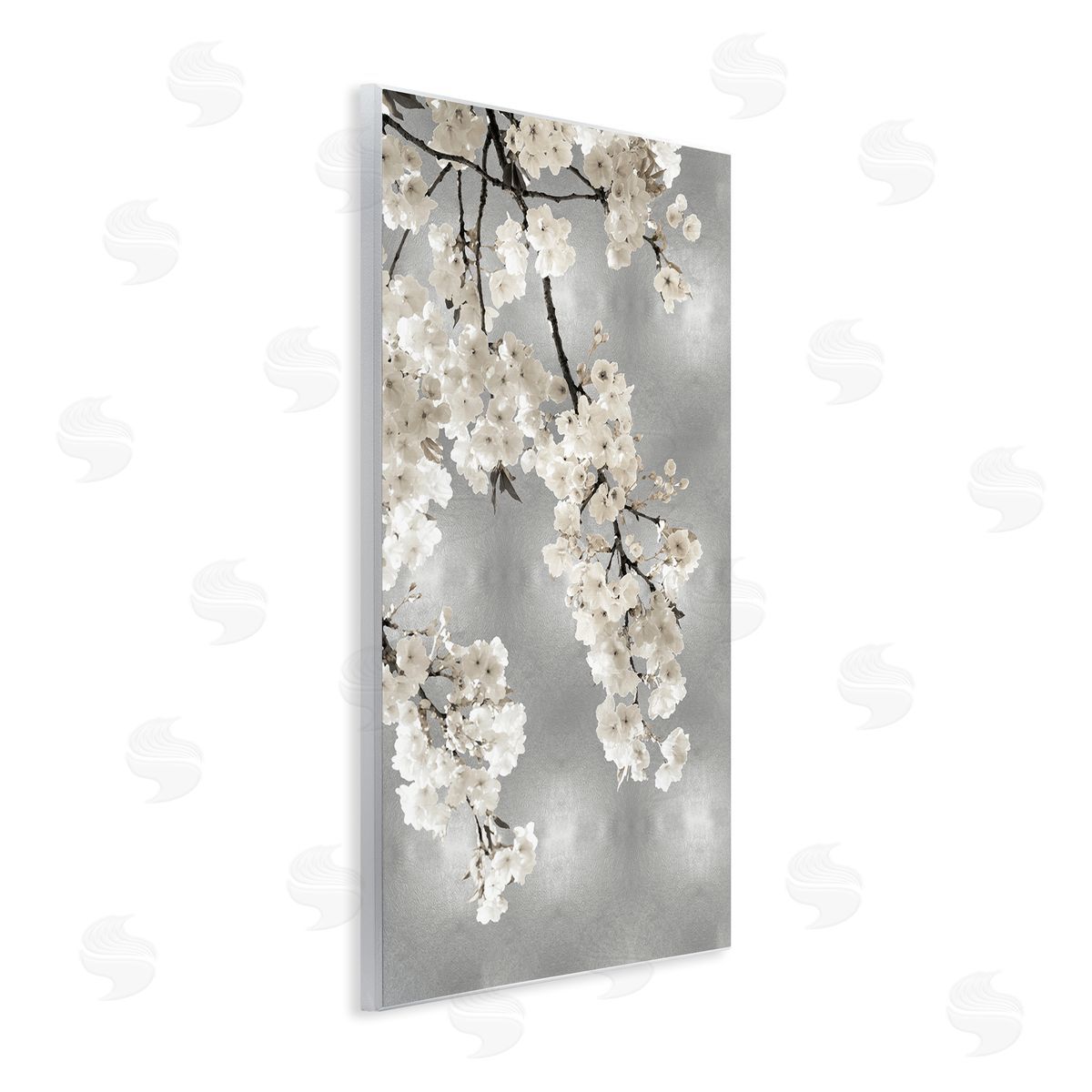 Kate Bennett Modern White Cherry Blossoms Wall Plaque Artside_