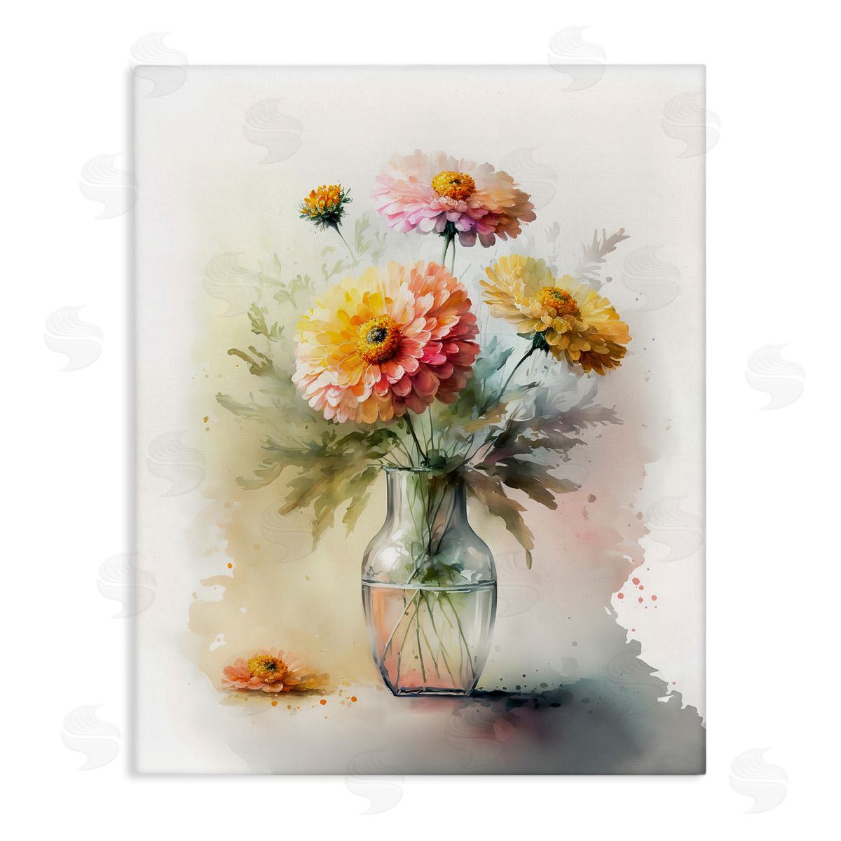 Leah McLean Modern Dahlia Bouquet Canvas Wall Art