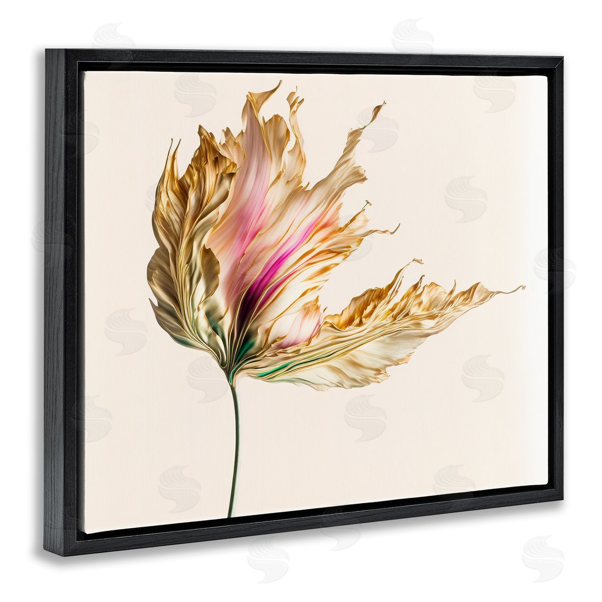 Leah McLean Abstract Lily Petals Black Floater Frame Canvas Artside_