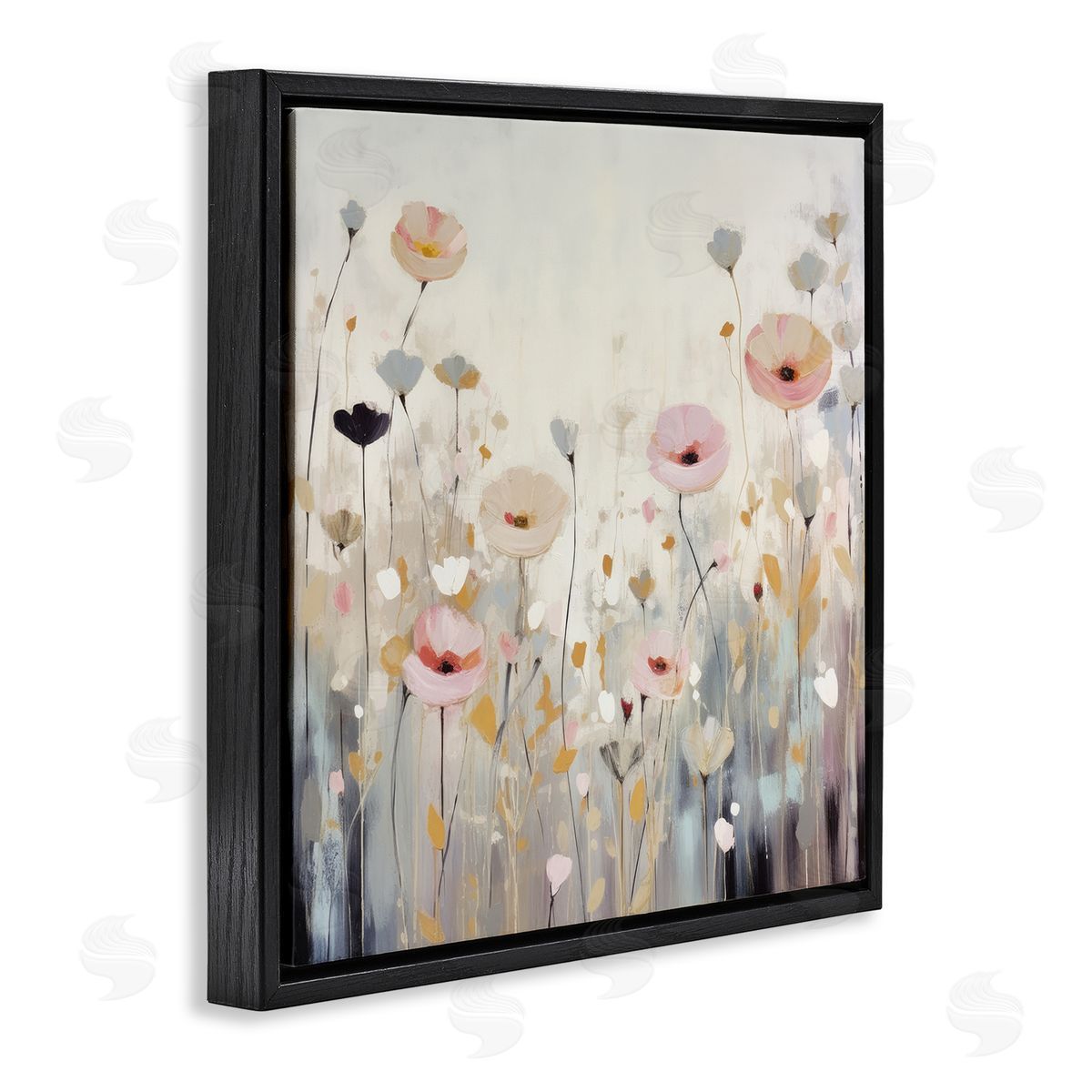 Irena Orlov Pastel Poppy Meadow Black Floater Frame Canvas Artside_