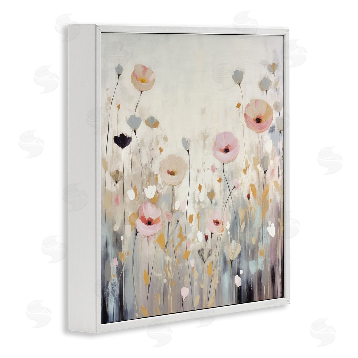 Irena Orlov Pastel Poppy Meadow White Framed Giclee Wall Artside_