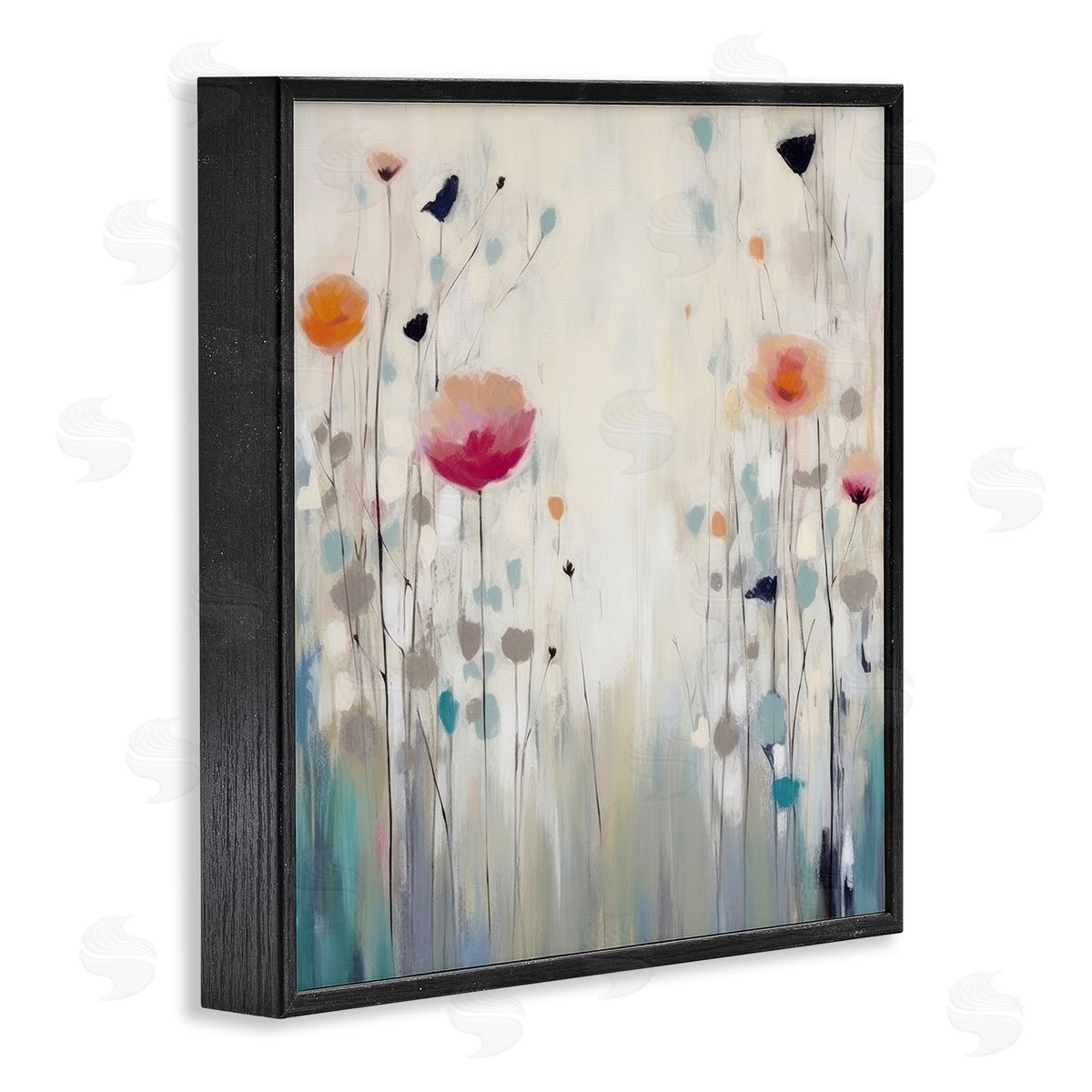 Pastel Poppies Painting Black Frame Print Wall Art, Home Decor by Irena Orlov