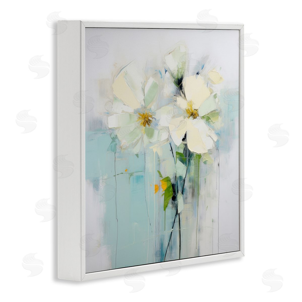 Irena Orlov Abstract White Petals White Framed Giclee Wall Artside_