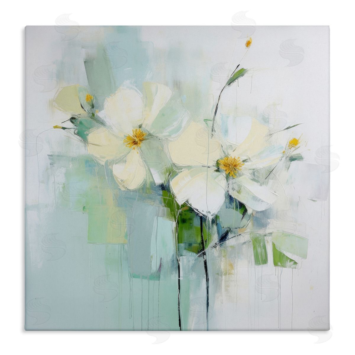 Irena Orlov Abstract White Flowers Canvas Wall Art