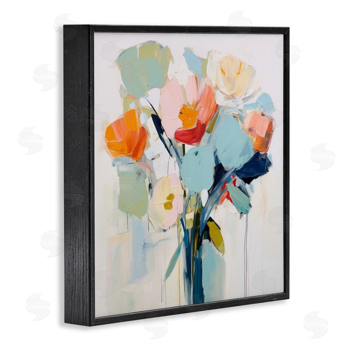 Irena Orlov Pastel Flowers Abstraction Black Framed Giclee Wall Artside_