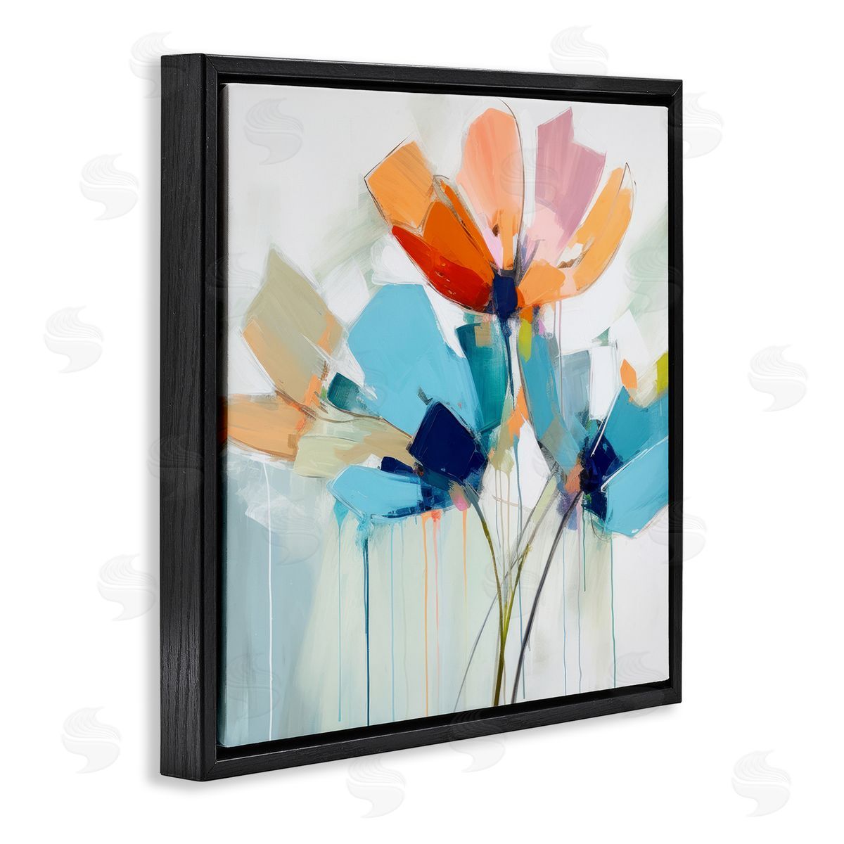 Irena Orlov Modern Tulips Abstraction Black Floater Frame Canvas Artside_
