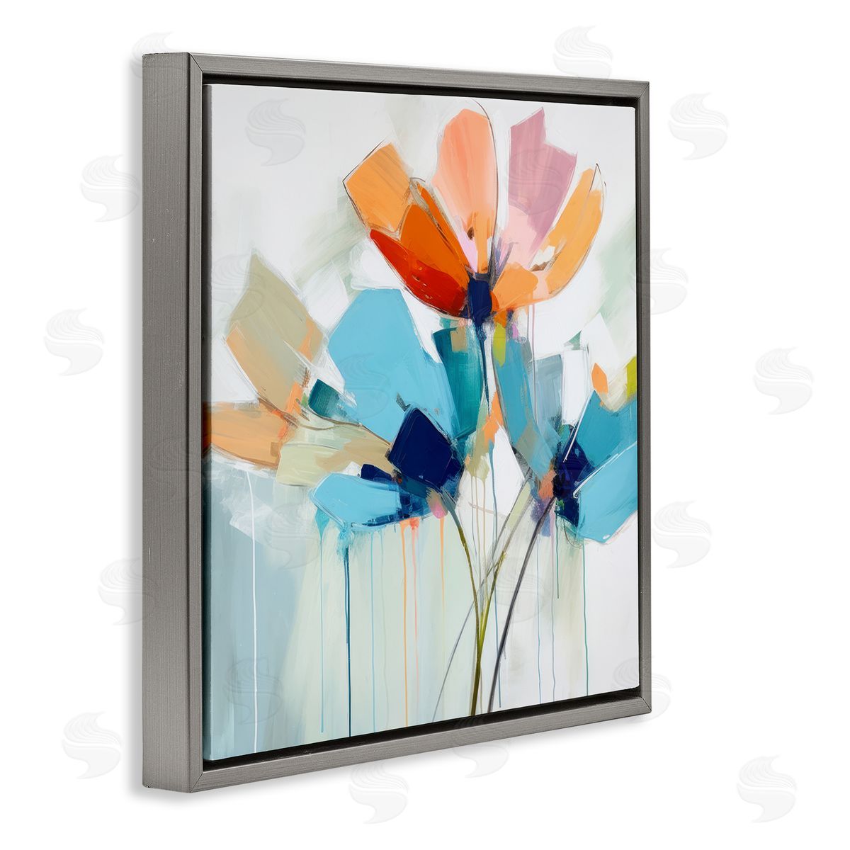 Irena Orlov Modern Tulips Abstraction Gray Floater Frame Canvas Artside_