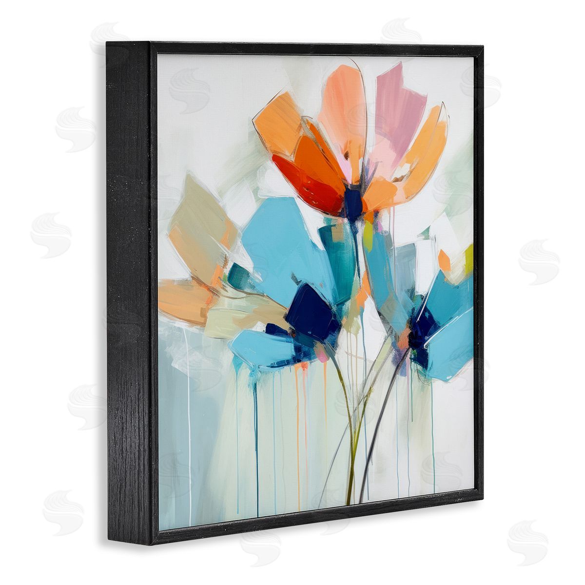 Irena Orlov Modern Tulips Abstraction Black Framed Giclee Wall Artside_