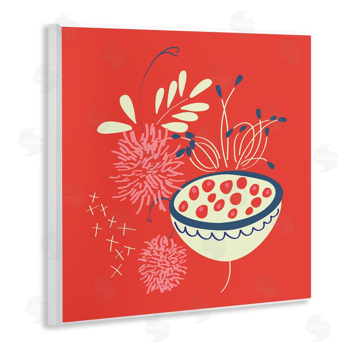 Pragya Kothari Red Botanical Seeds Wall Plaque Artside_