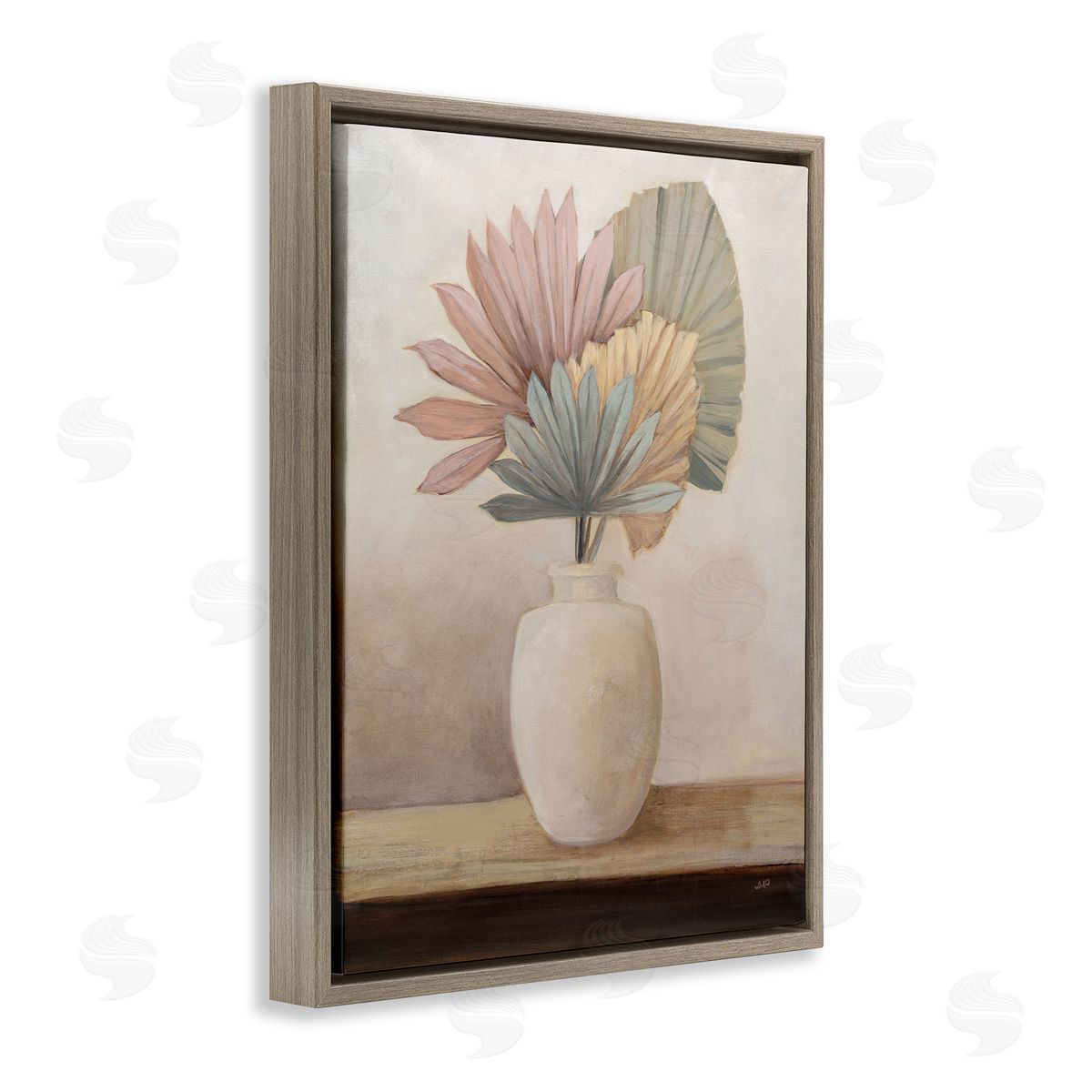 Julia Purinton Boho Sun Palms Brown Floater Frame Canvas Artside_