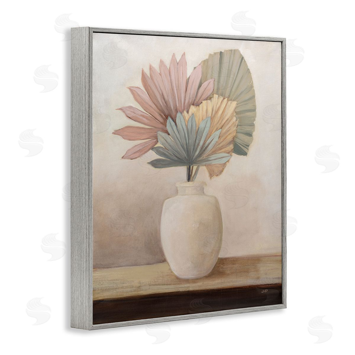 Julia Purinton Boho Sun Palms Gray Framed Giclee Wall Artside_
