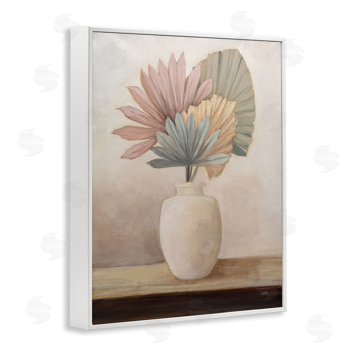 Julia Purinton Boho Sun Palms White Framed Giclee Wall Artside_