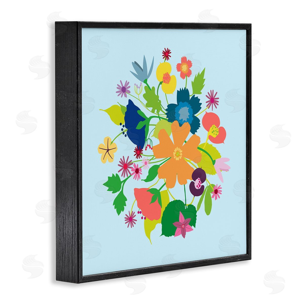 Pragya Kothari Modern Spring Petals Black Framed Giclee Wall Artside_