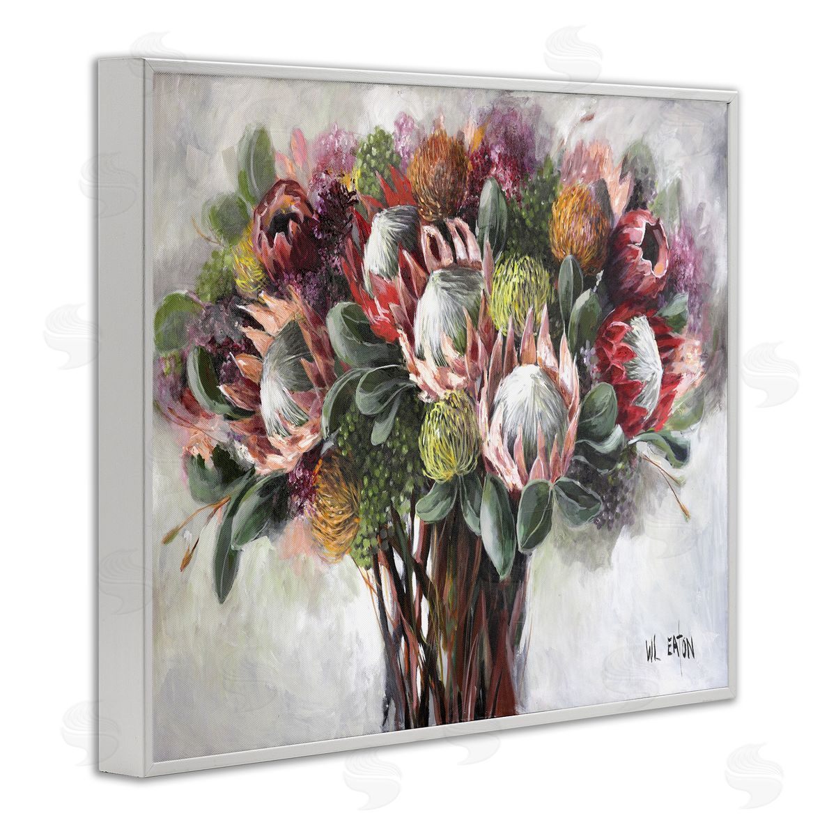 Winnie Eaton Traditional Rustic Vase White Framed Giclee Wall Artside_