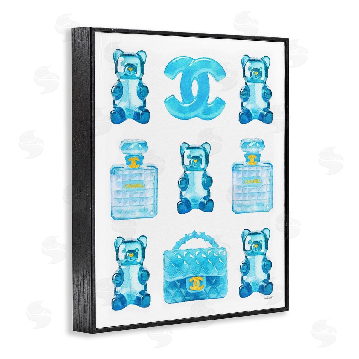 Amanda Greenwood Glam Fashion Candy Black Framed Giclee Wall Artside_