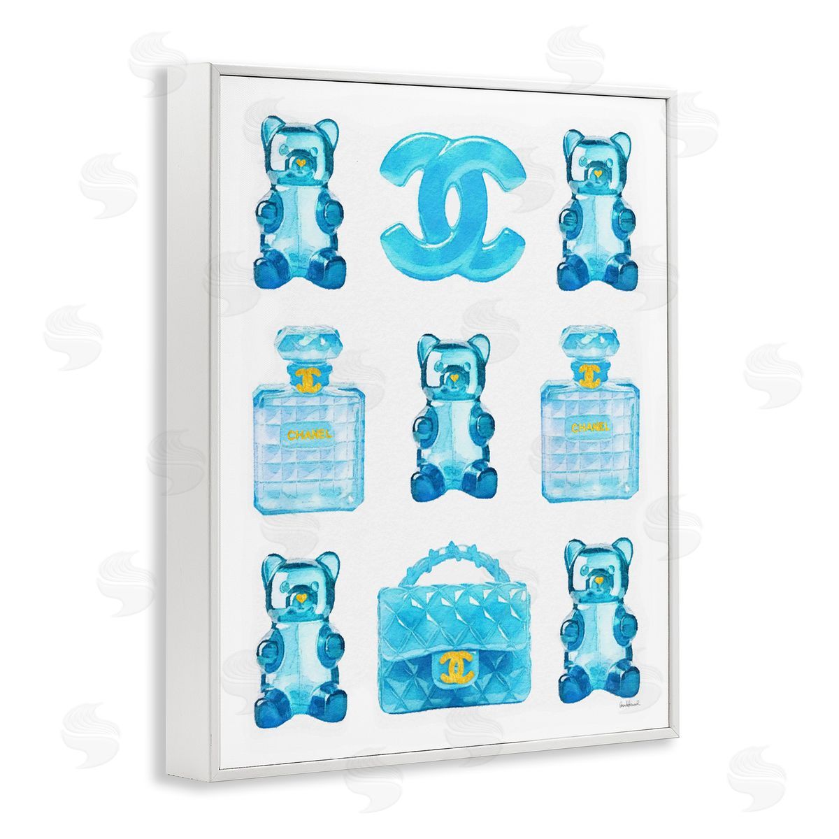 Amanda Greenwood Glam Fashion Candy White Framed Giclee Wall Artside_