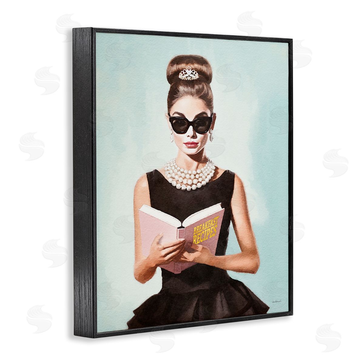 Amanda Greenwood Girl in Dress Reading Black Framed Giclee Wall Artside_