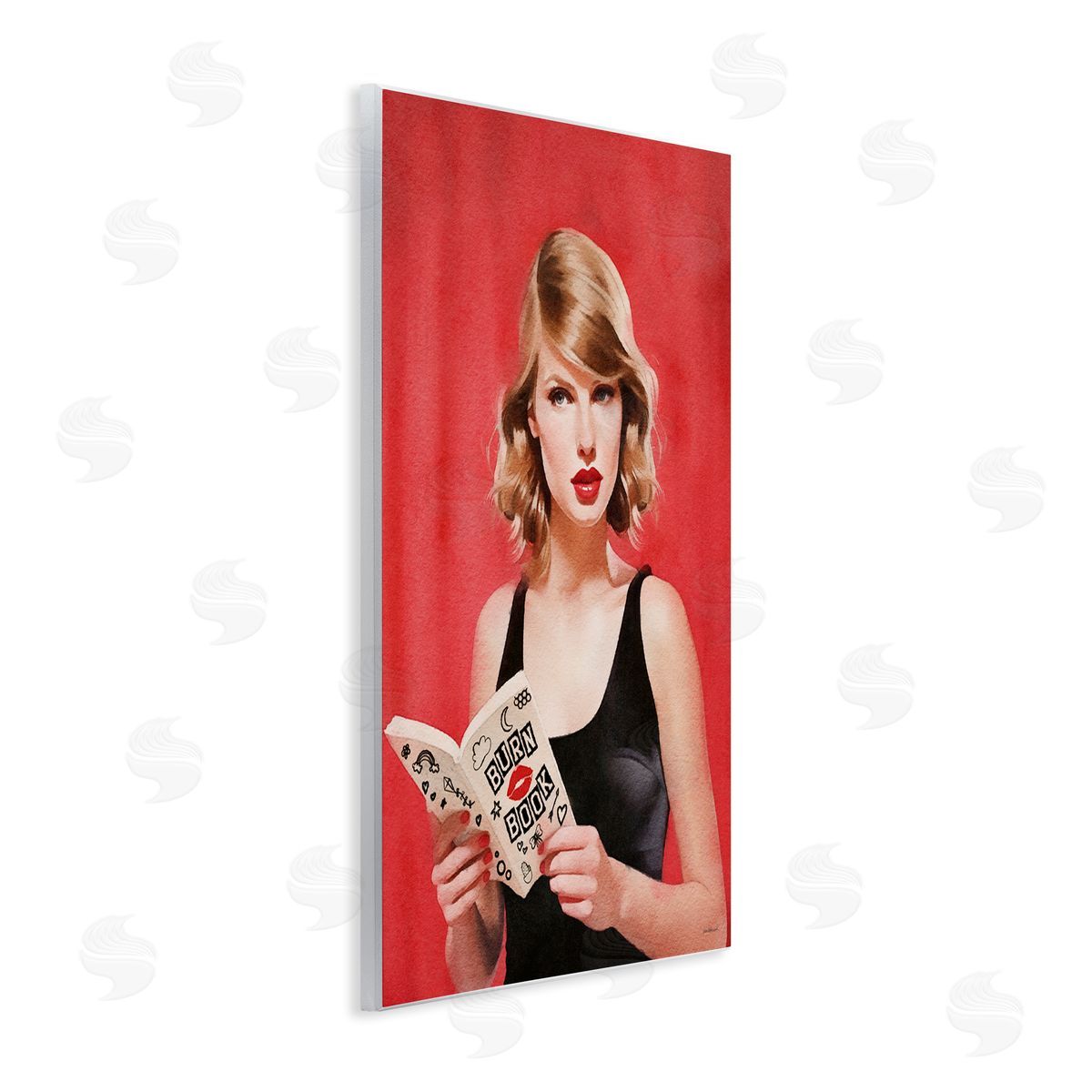 Amanda Greenwood Popstar Reading Book Red Wall Plaque Artside_
