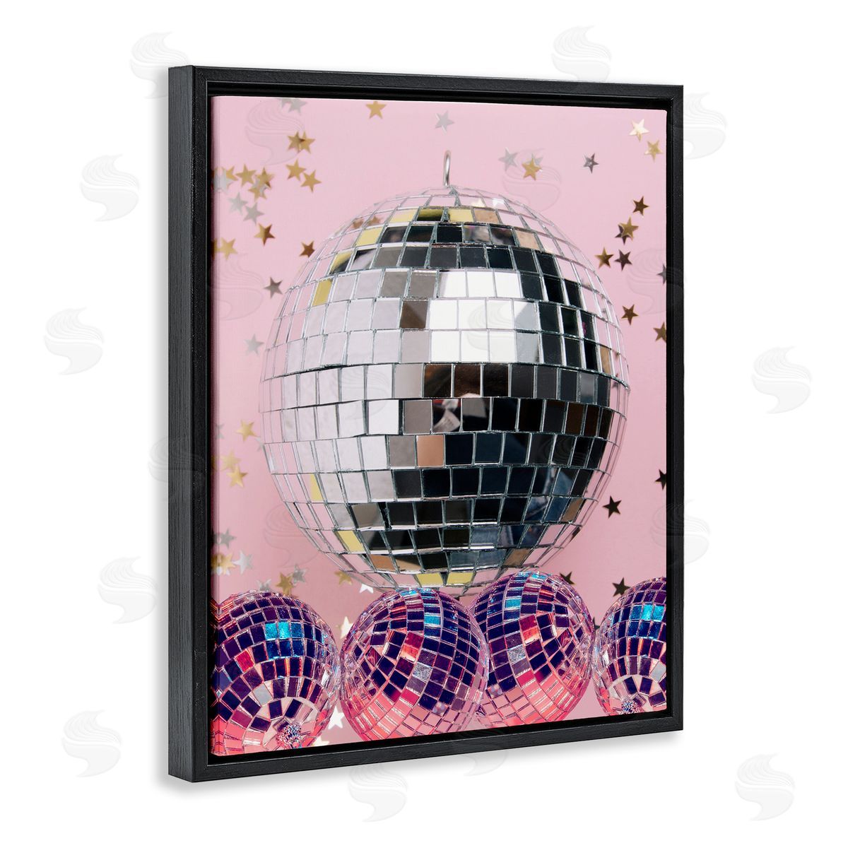 Jesse Keith Gleaming Disco Balls Black Floater Frame Canvas Artside_