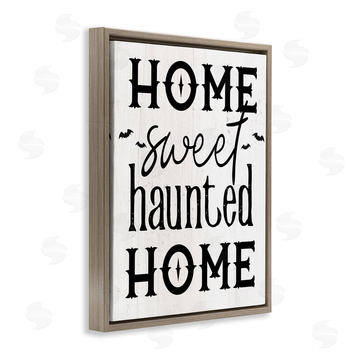 Stupell Studio Haunted Home Phrase Brown Floater Frame Canvas Artside_