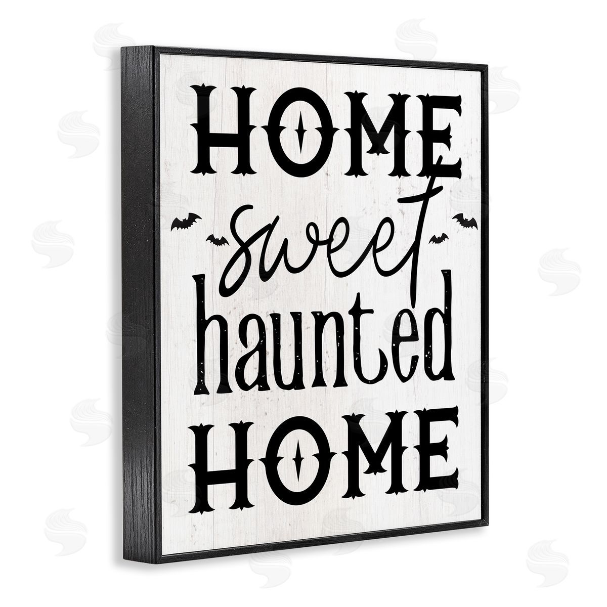 Stupell Studio Haunted Home Phrase Black Framed Giclee Wall Artside_