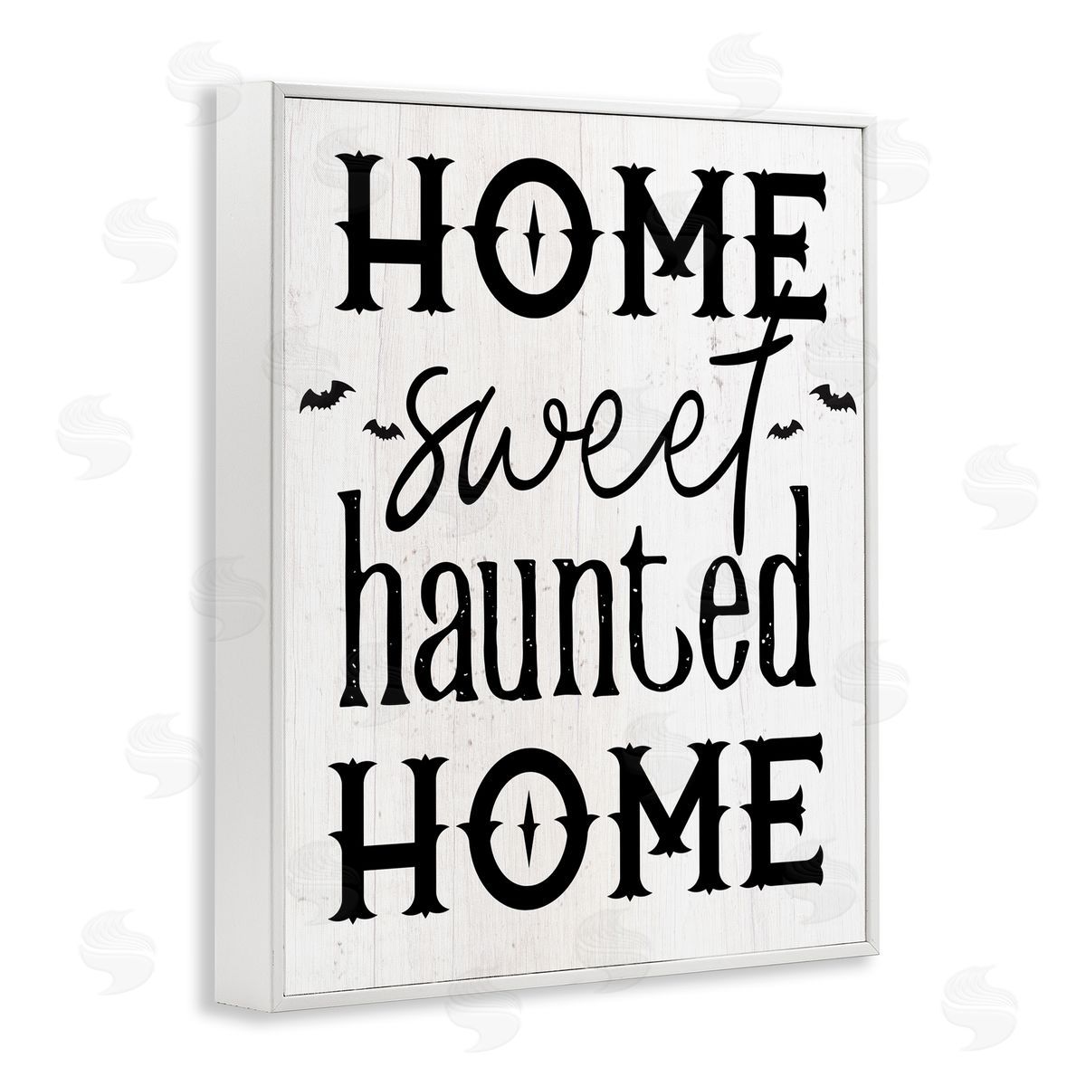 Stupell Studio Haunted Home Phrase White Framed Giclee Wall Artside_