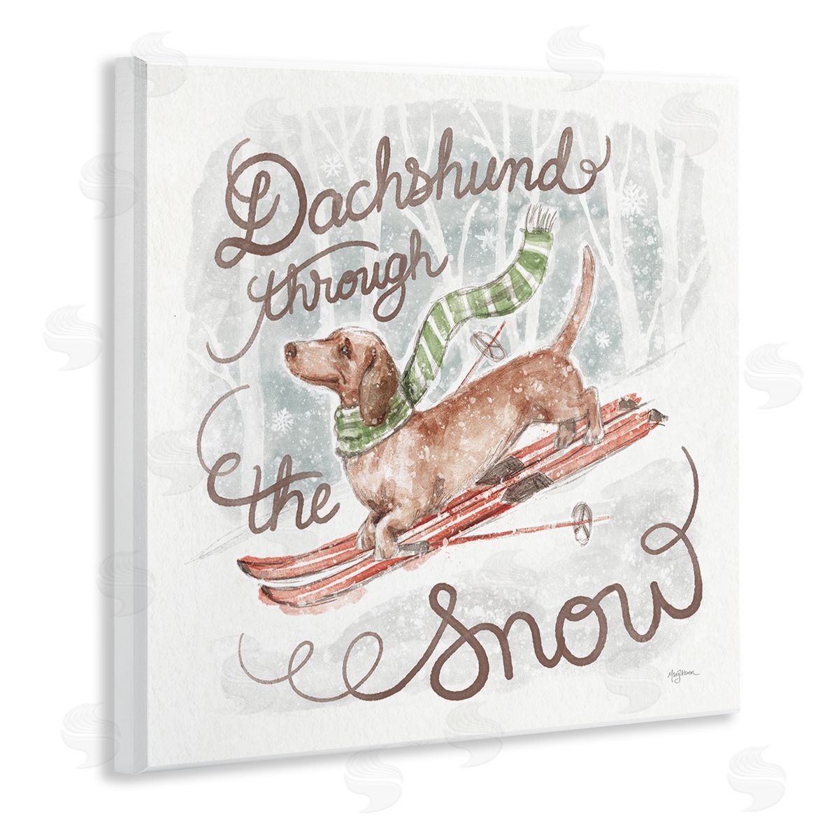 Mary Urban Dachshund Through Snow Wall Plaque Artside_