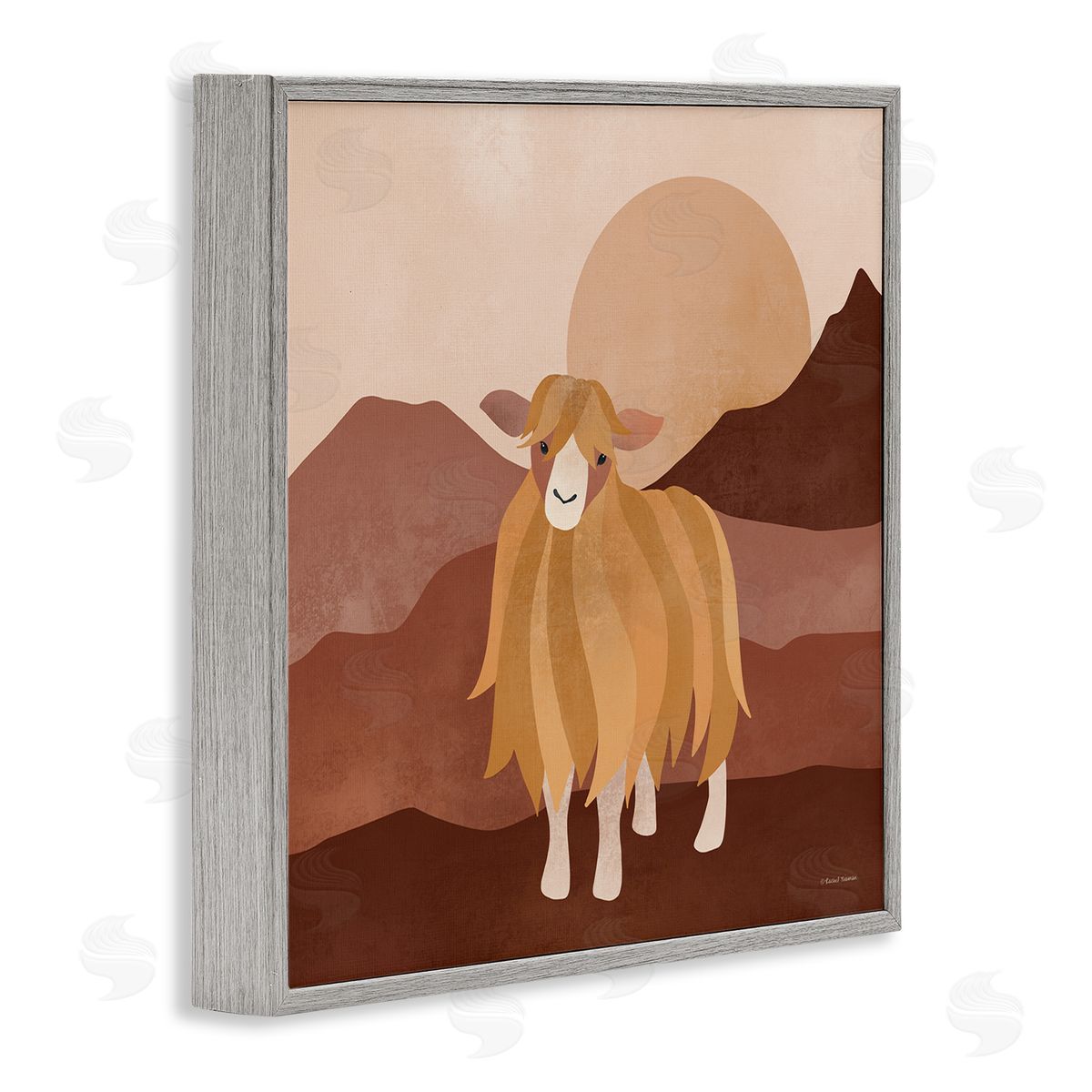 Rachel Nieman Cattle Mountains Landscape Gray Framed Giclee Wall Artside_