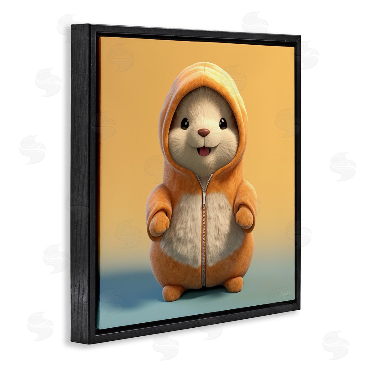 Roozbeh Mouse Wearing Sweater Black Floater Frame Canvas Artside_