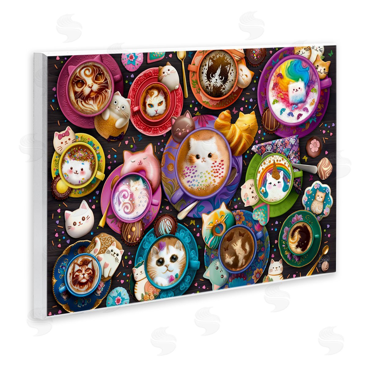 Brigid Ashwood Various Cat Lattes Wall Plaque Artside_