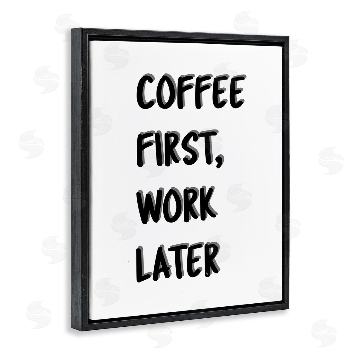 Martina Pavlova Coffee First Work Later Black Floater Frame Canvas Artside_