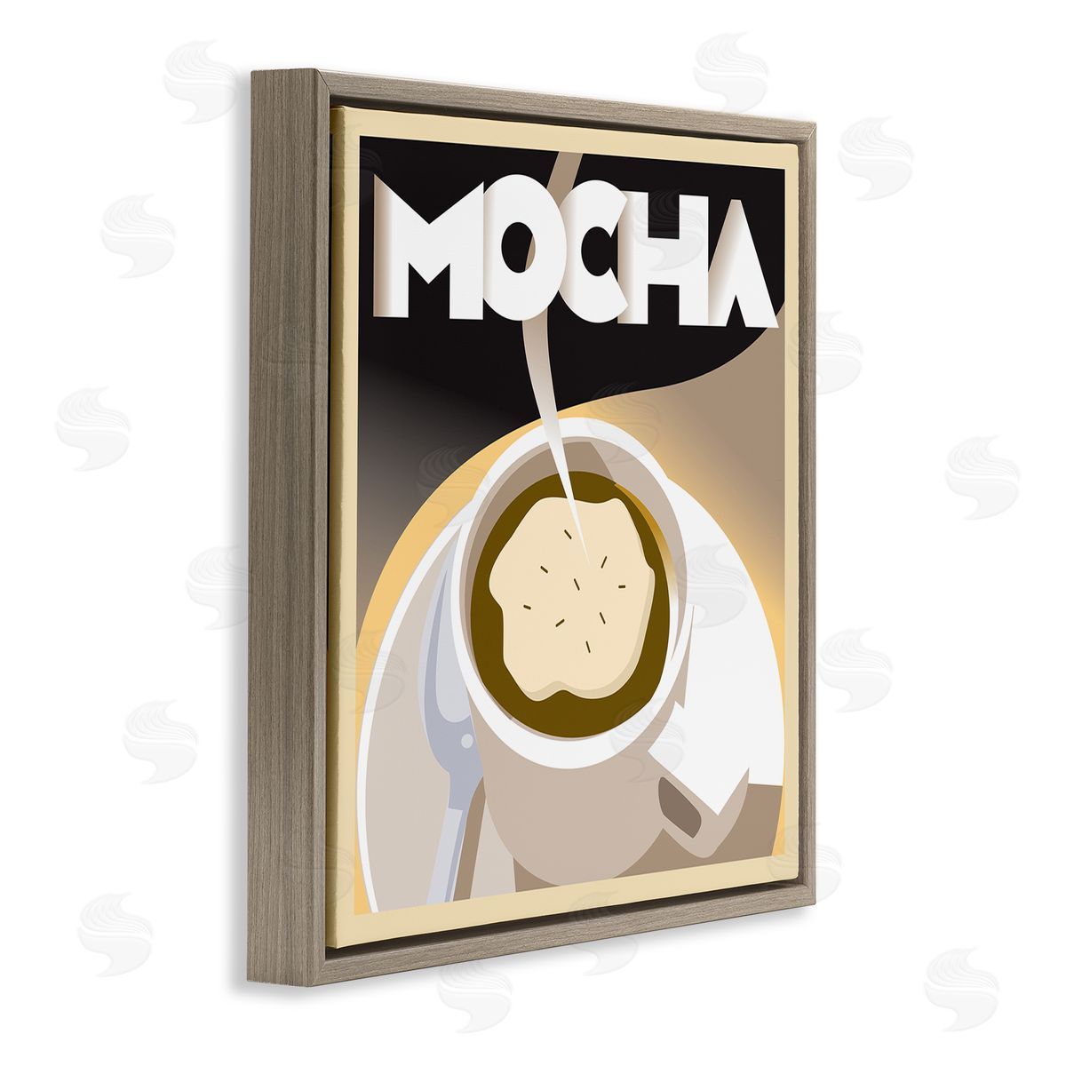 Richard Weiss Vintage Mocha Latte Brown Floater Frame Canvas Artside_